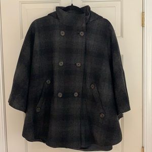 Banana Republic Plaid Cape Coat